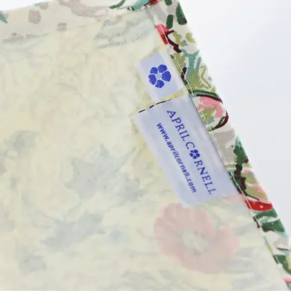 April Cornell Holiday Christmas Floral Apron 100% Cotton One Size - Picture 8 of 10